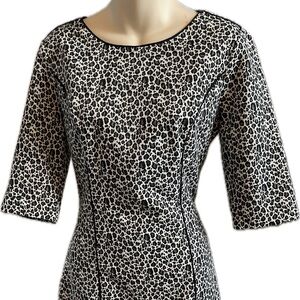 Banana Republic Factory Black and White Patterned Dress
